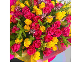 Shop Pink and Yellow Rose Bouquet – Perfect Gift for Any Occasion