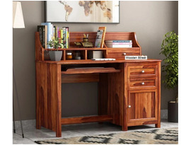 Functional Study Table with Bookshelf for Organized Study Sessions
